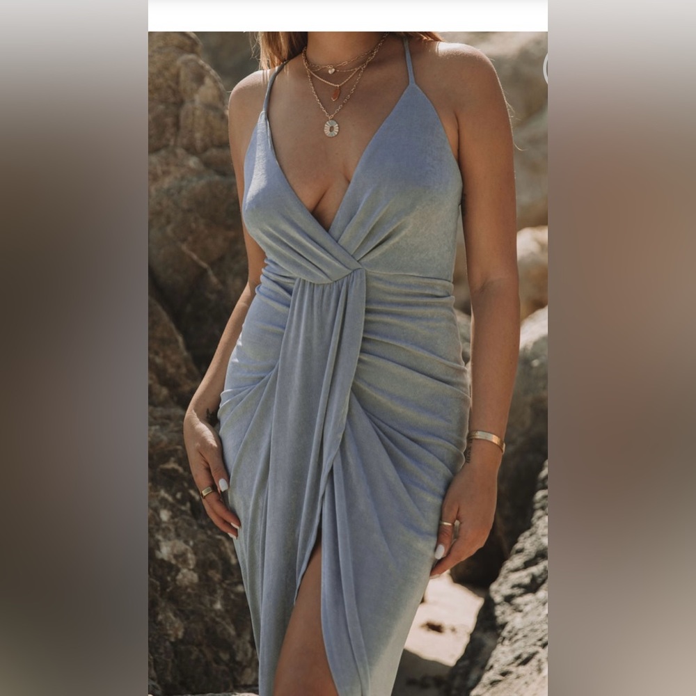 Drape Knit Midi Dress in Mocha